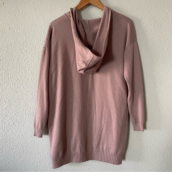 Splendid Cashmere Blend Open Front Cardigan Womens S Soft Loopknit Hooded Pocket - Picture 6 of 11